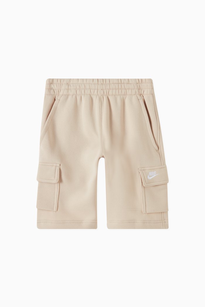 

Logo Cargo Shorts in Cotton Blend Fleece, Brown