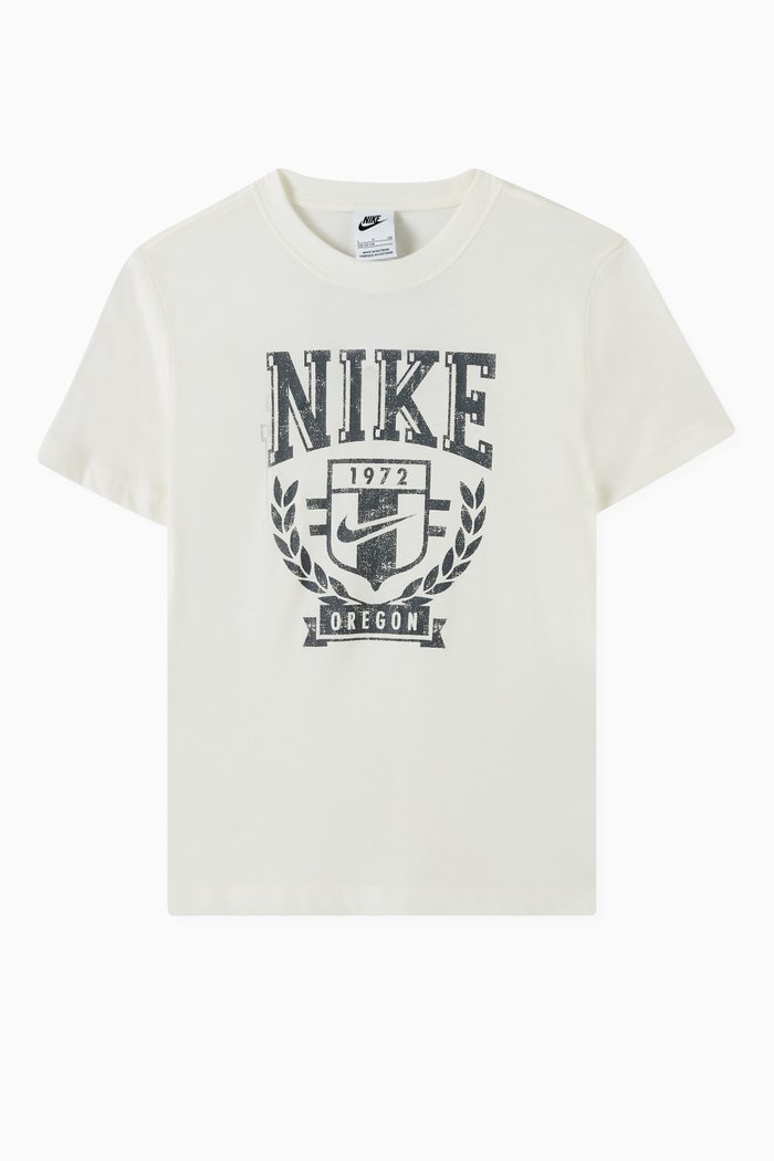 Varsity Logo T-shirt in Cotton Jersey, Neutral