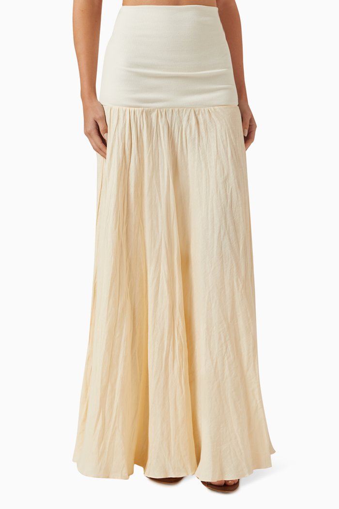 

Light & Sound Maxi Skirt in Organic Linen, Neutral