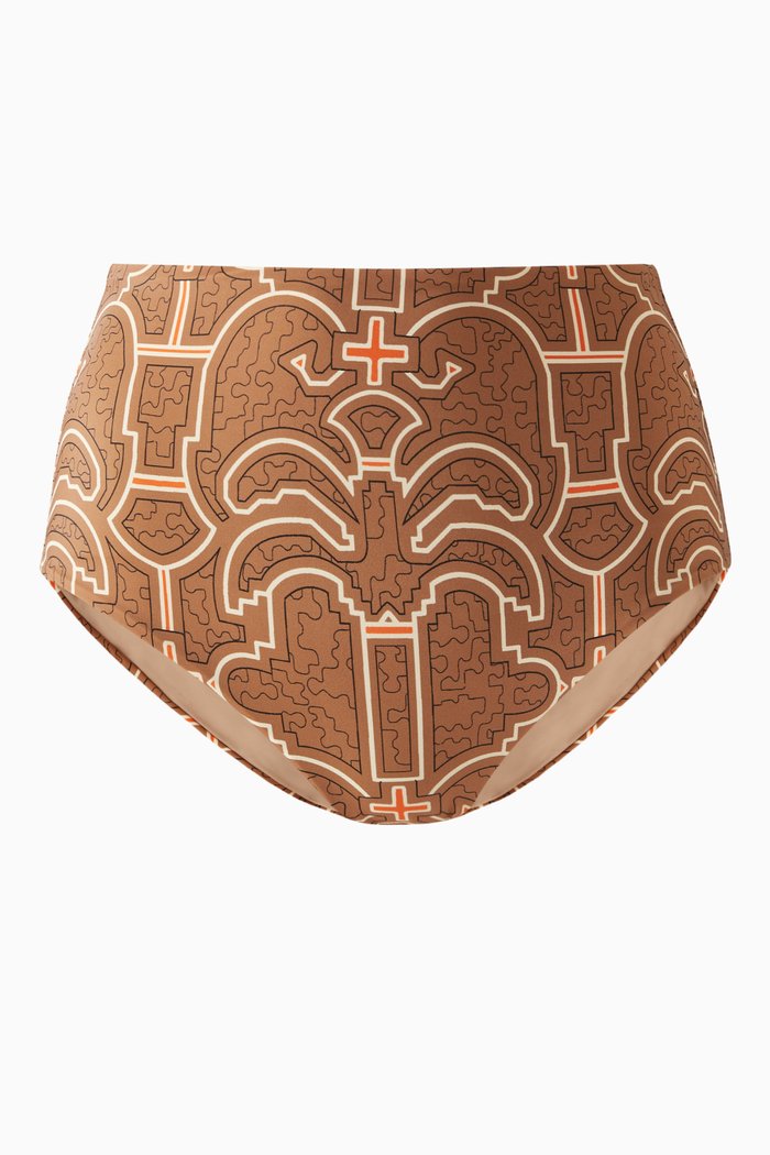 

Kanatari Printed Bikini Briefs in Lycra, Brown