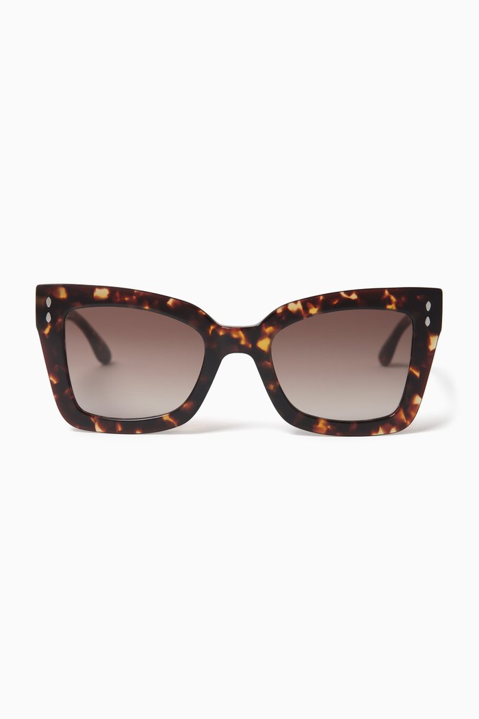 

Cat-eye Sunglasses in Havana Acetate, Brown
