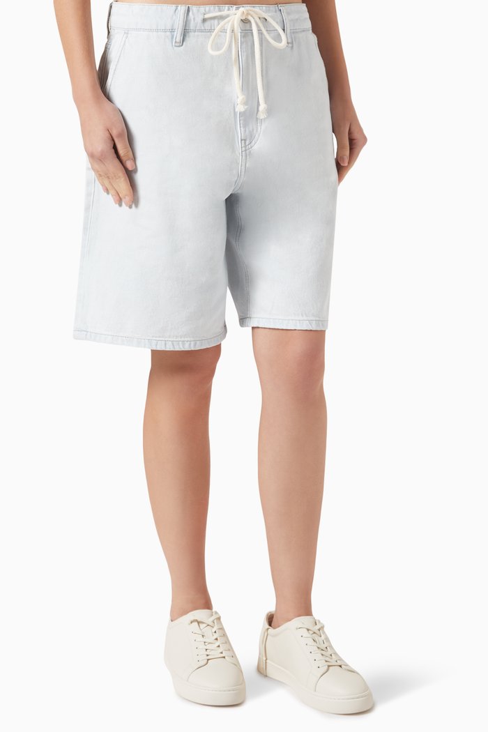 

Drawstring Shorts in Denim, Blue