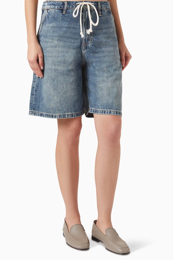 

Drawstring Shorts in Denim, Blue