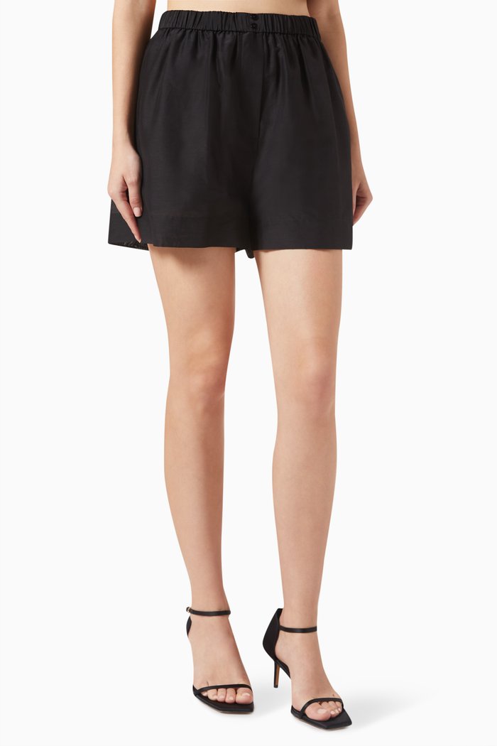 

Shorts in Cotton-silk, Black