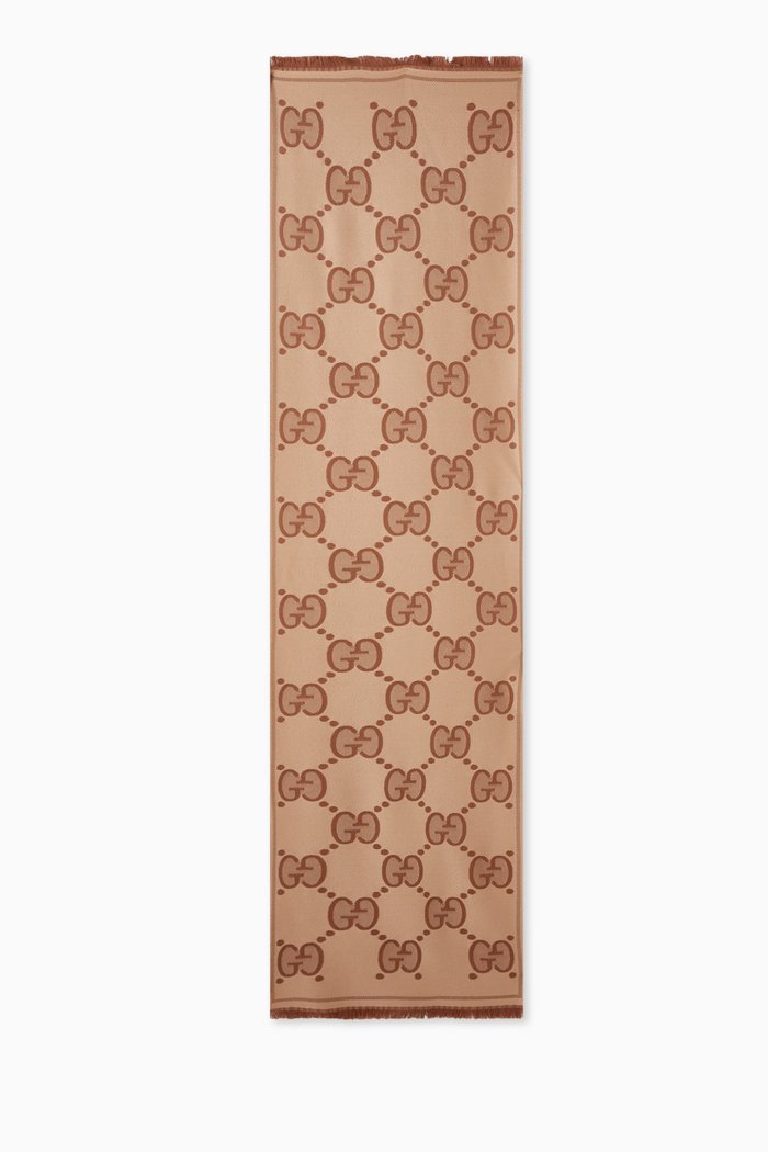 

GG Scarf in Wool, Neutral