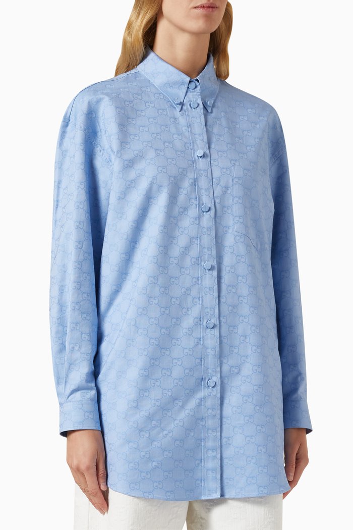 

GG Supreme Oxford Shirt in Cotton, Blue