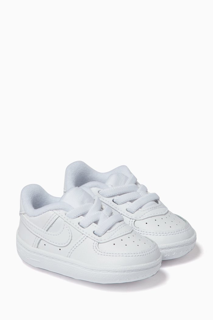 

Air Force 1 Crib Sneakers in Leather, White