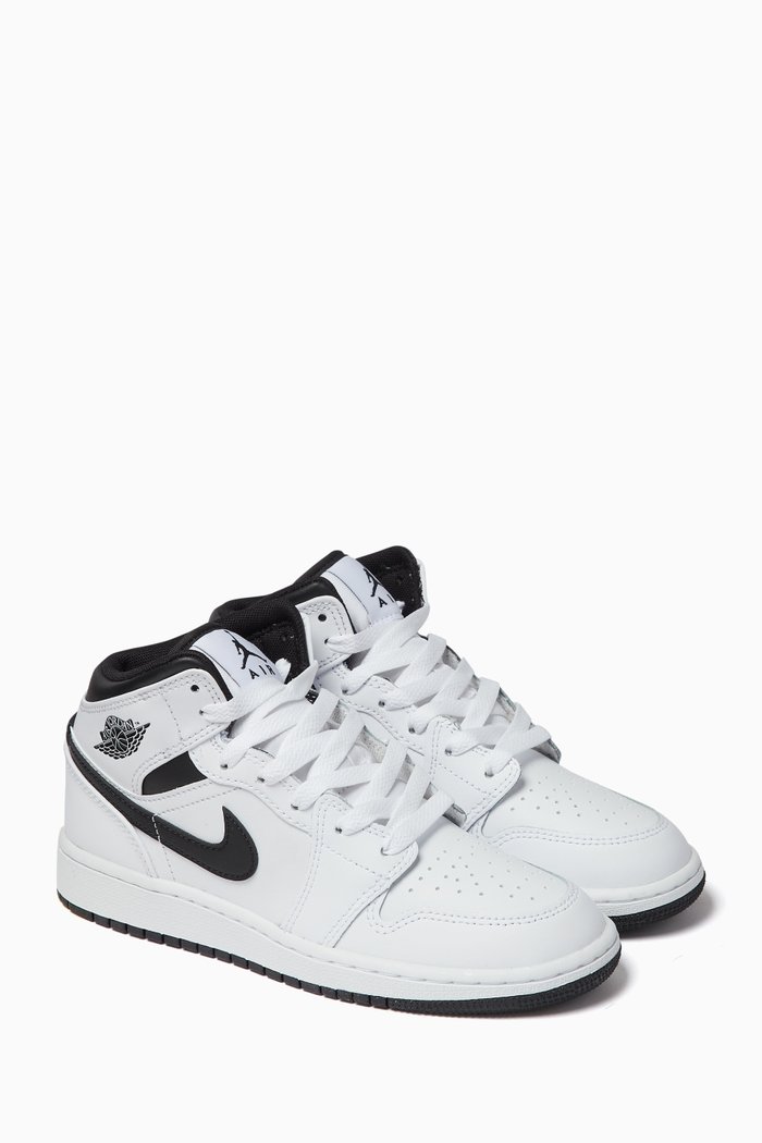 

Air Jordan 1 Mid Sneakers in Leather, White