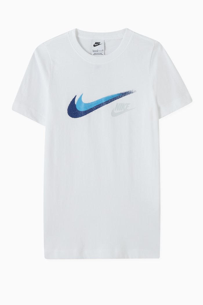 

Swoosh Graphic Logo T-shirt in Cotton Jersey, White