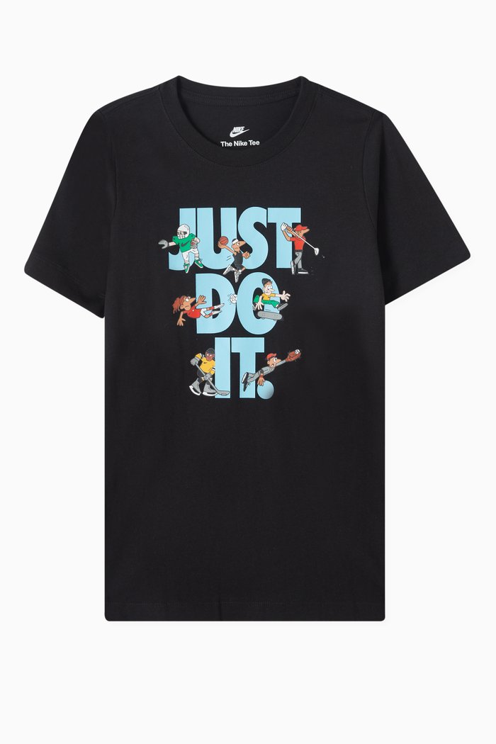 

Graphic T-shirt in Cotton Jersey, Black