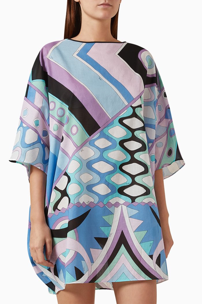 

Vivara-print Mini Kaftan in Cotton-muslin, Blue