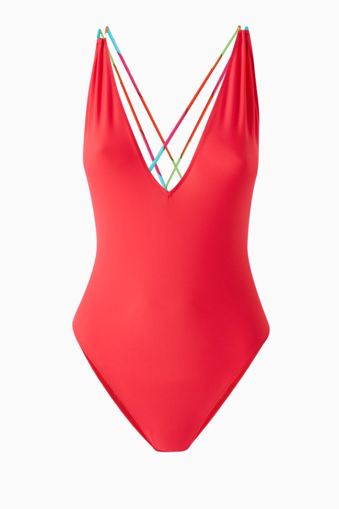 

Iride-print One-piece Swimsuit, Black
