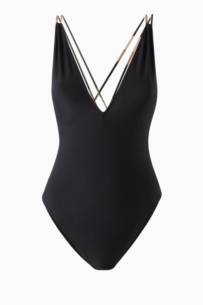 

Iride-print One-piece Swimsuit, Black