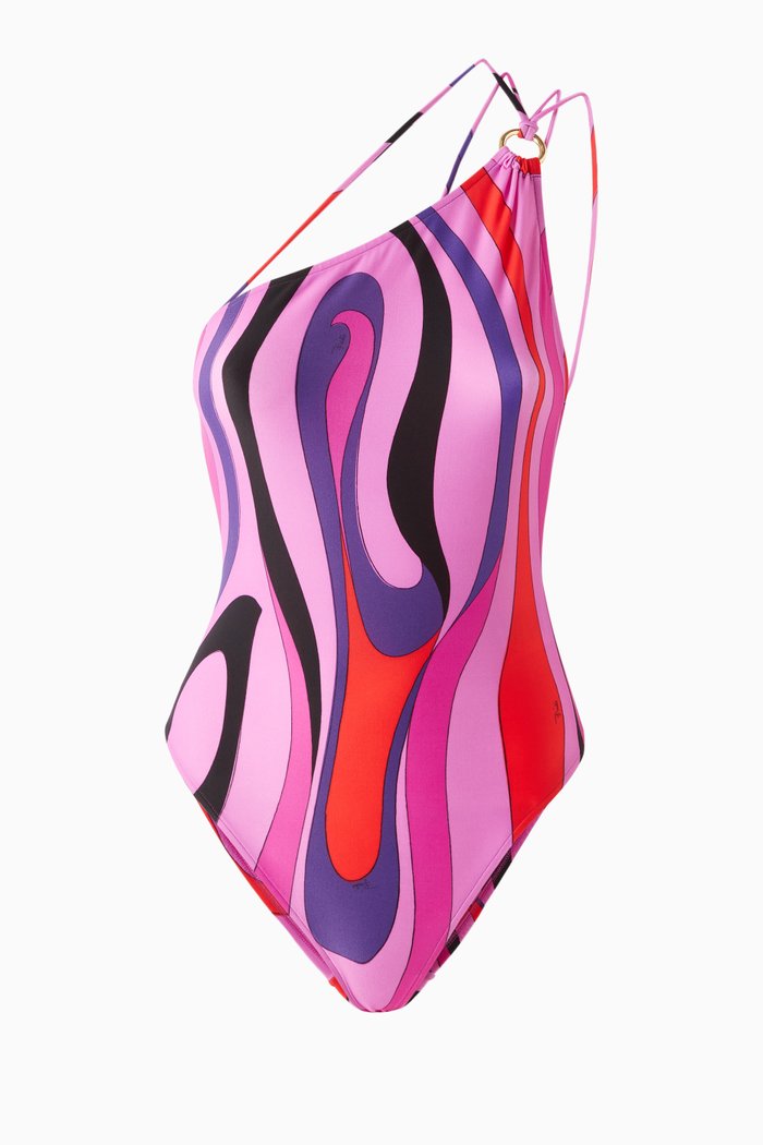 

Marmo-print One-piece Swimsuit, Multicolour