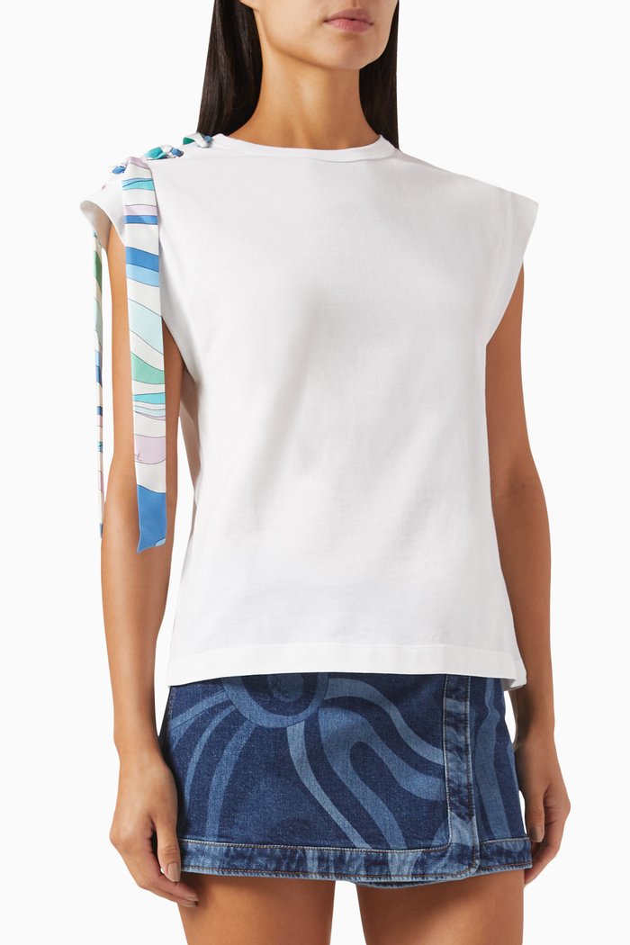 

Vivara Print Top in Cotton-jersey, White
