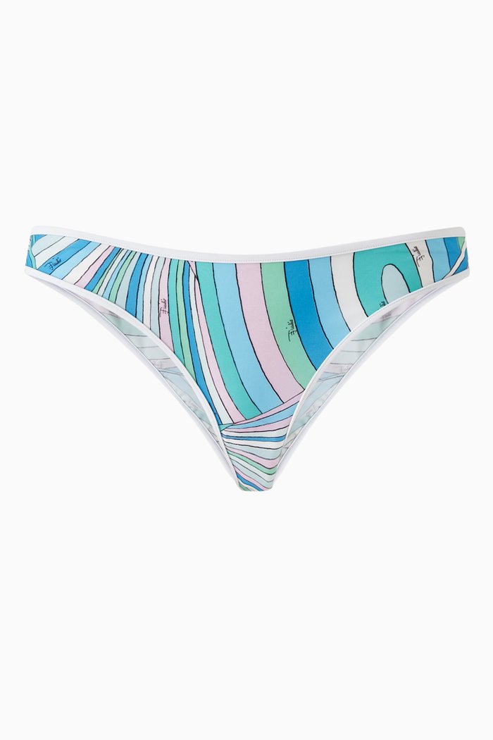

Iride-print Bikini Briefs in Lycra, Blue
