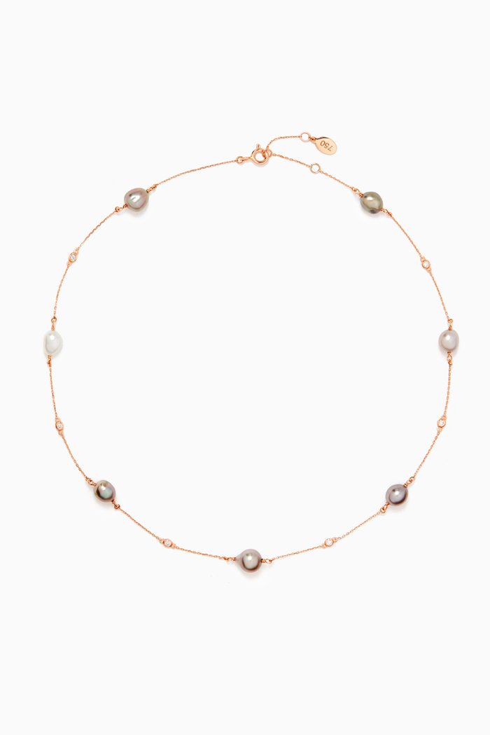 

My First Pearl & Diamond Choker in 18kt Rose Gold