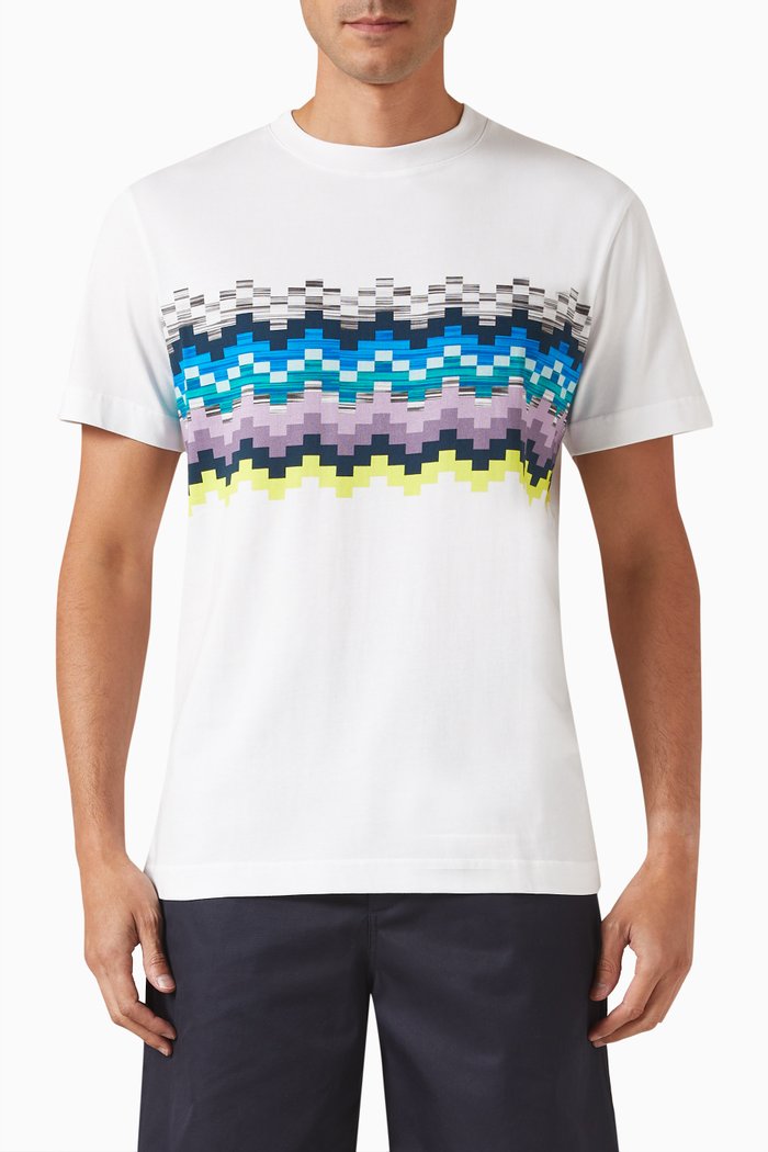 

Pixelated Zigzag T-shirt, Blue