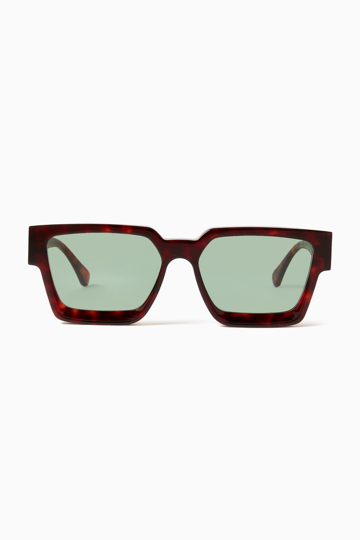 

x Vinnys Rectangle Sunglasses in Recycled Acetate, Brown
