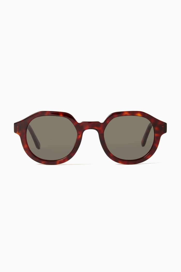 

Round Sunglasses in Recycled Acetate, Brown