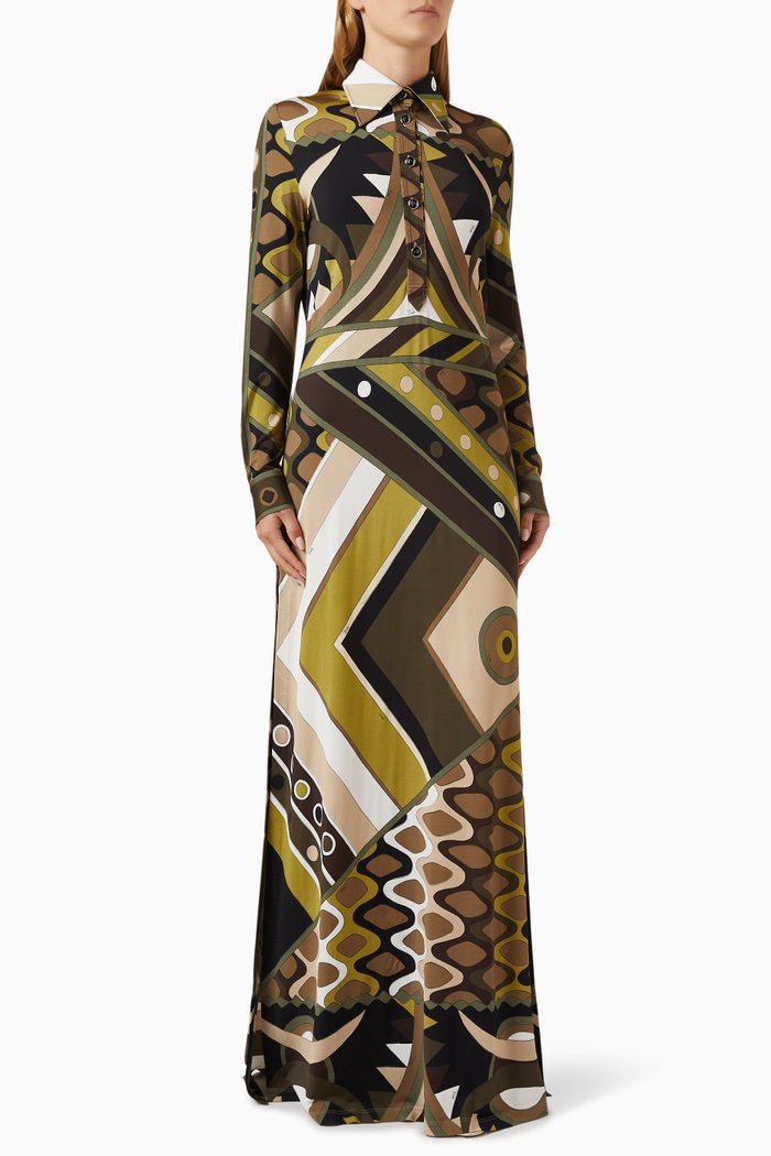 Vivara-print Maxi Dress, Green