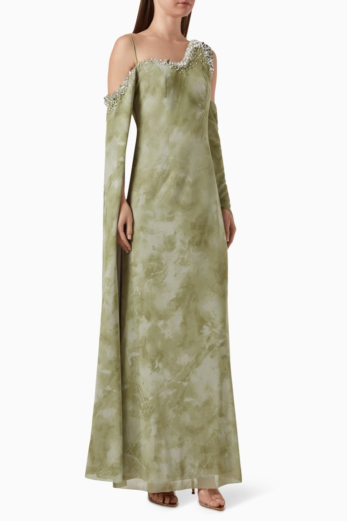 

Floryn Bead-embellished Dress, Green