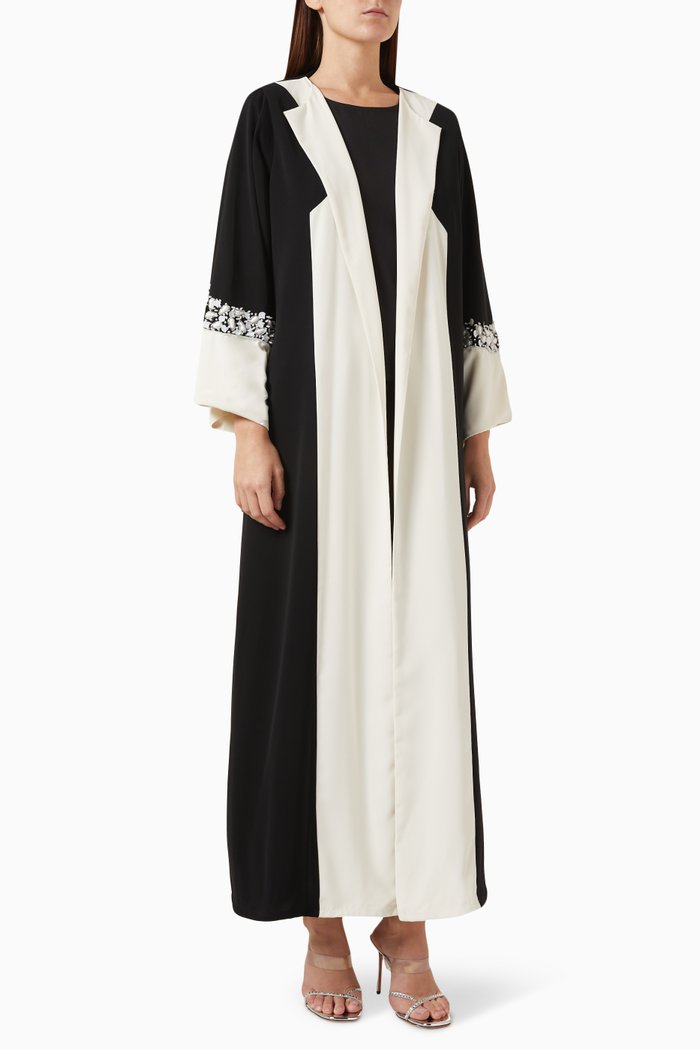 

Embellished Couture Abaya in Crepe, Multicolour