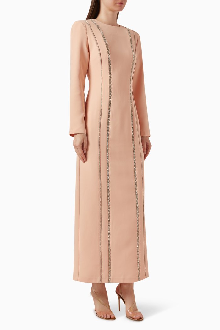 

Dessi Crystal-embellished Maxi Dress in Crepe, Orange