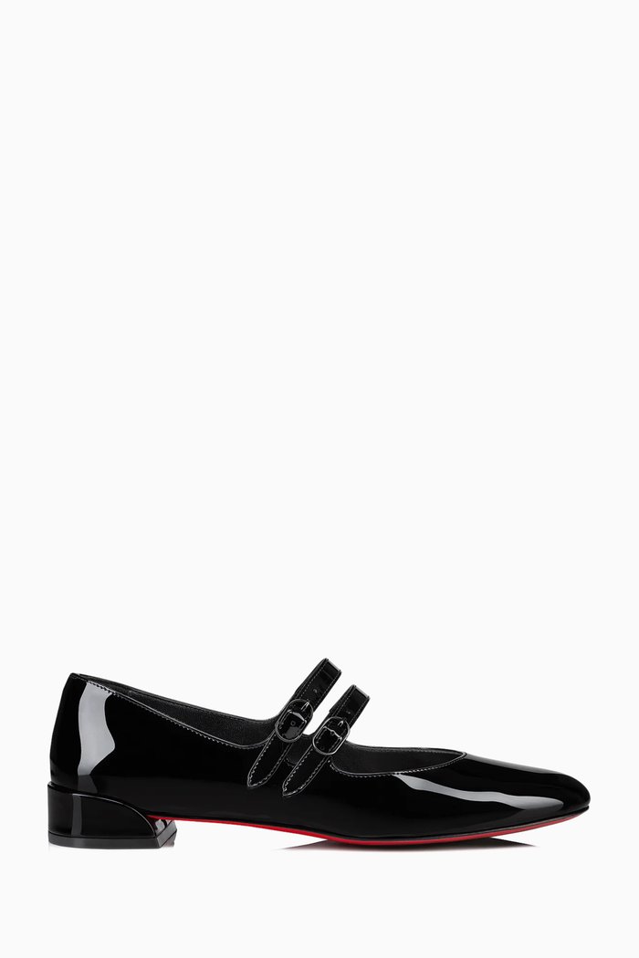 Sweet Jane Ballerina Shoes in Patent Leather, Black