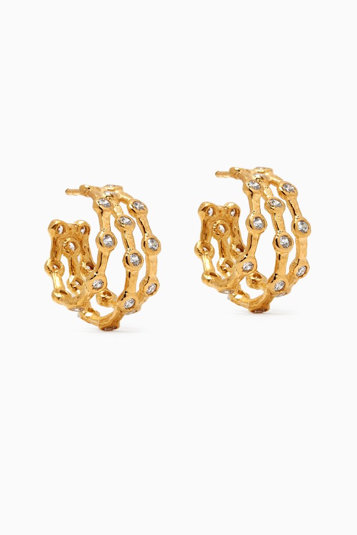 

Waves Earrings in 18kt Gold-plated Brass
