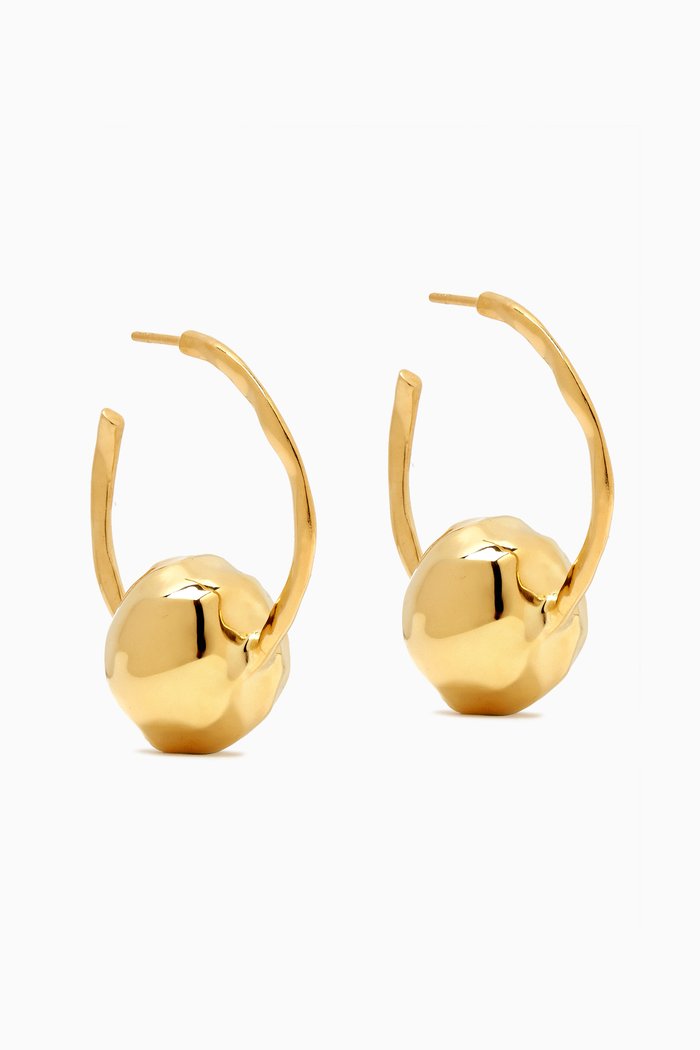 Statement Orb Earrings in 18kt Gold-plated Brass