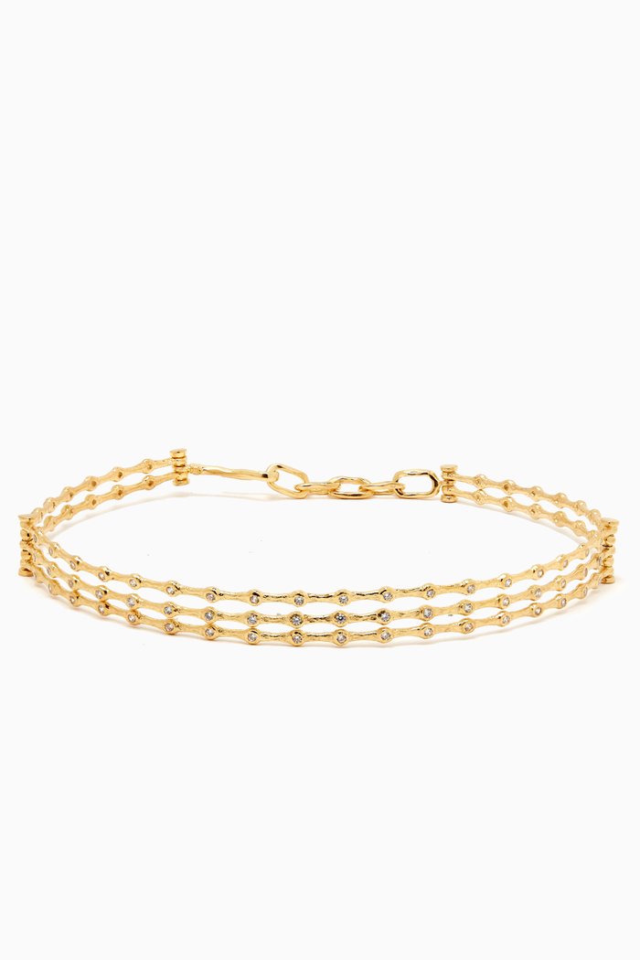 

Statement Feminine Waves Choker in 18kt Gold-plated Brass