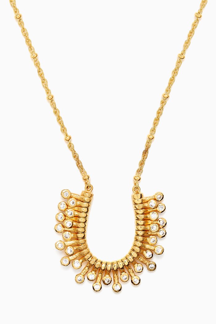 Feminine Waves Chain Necklace in 18k Gold-plated Brass