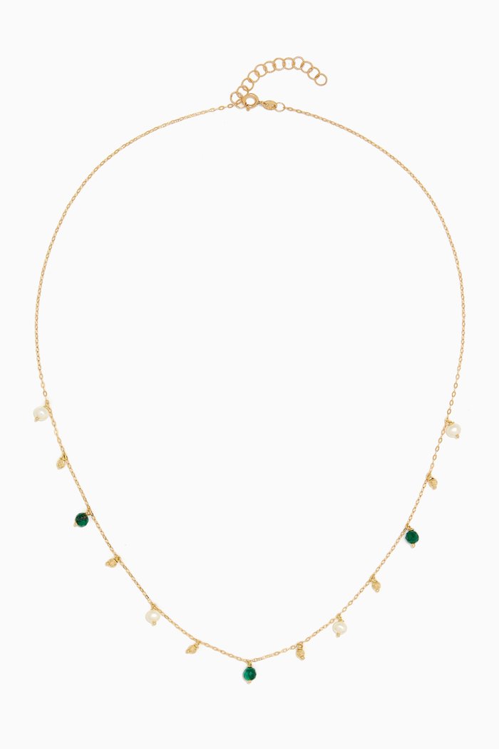

Elisa Pearl & Onyx Necklace in 18kt Gold