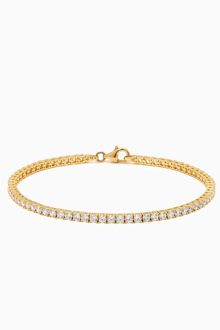 

Zoe Crystal Tennis Bracelet in 18kt Gold