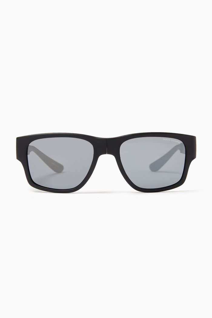 

Rectangle Sunglasses in Acetate, Black