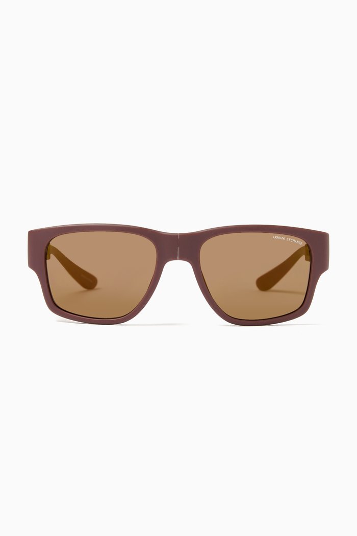 

Rectangle Sunglasses in Acetate, Burgundy