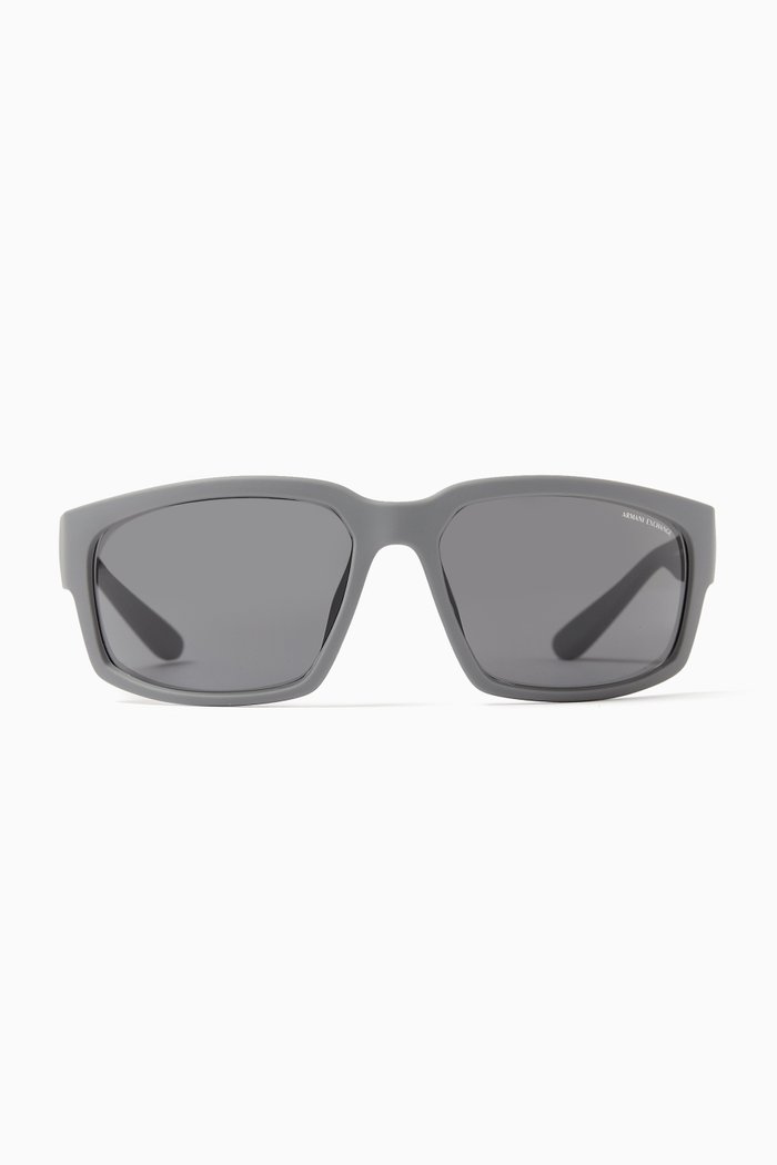 

Geometric Sunglasses in Acetate, Grey