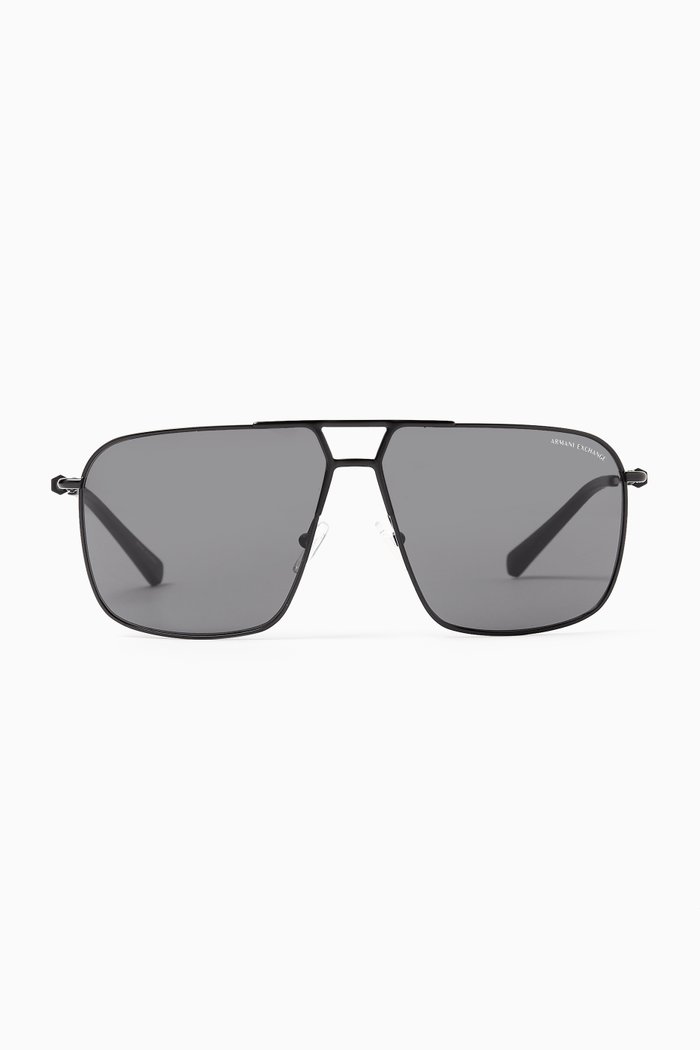 

Aviator Sunglasses in Metal, Black