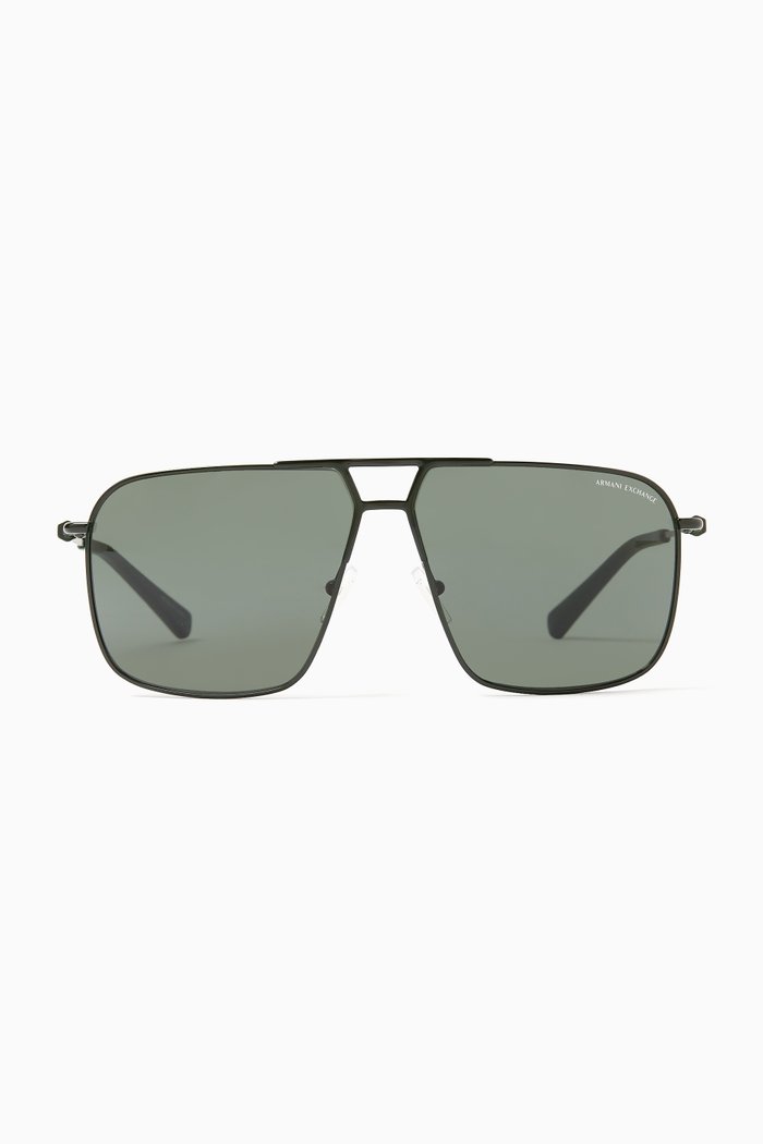 

Aviator Sunglasses in Metal, Green