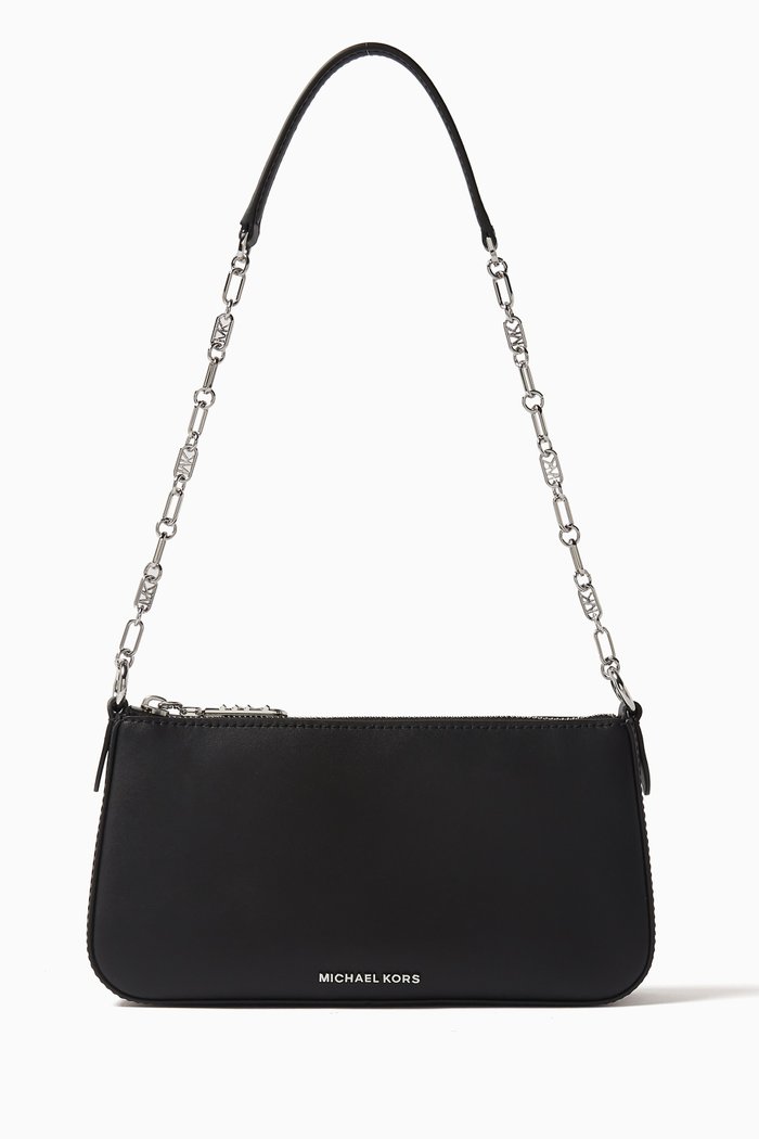 

Medium Empire Chain-link Pochette Bag in Smooth Leather, Black