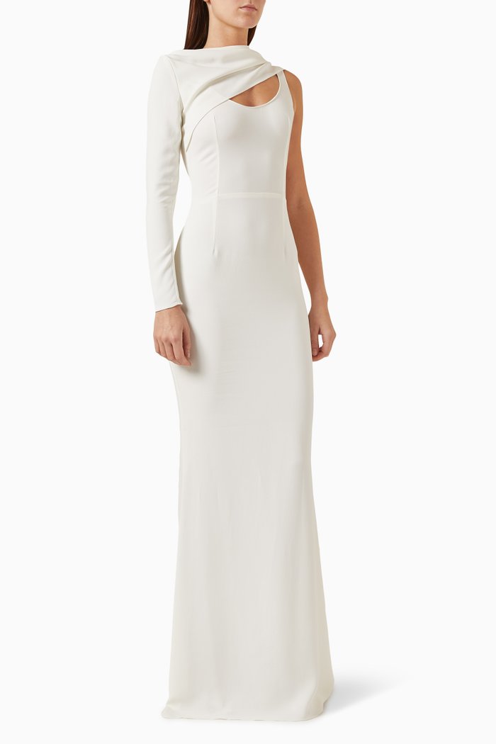 

Ishtar Maxi Dress in Stretch Silk-crepe, Neutral