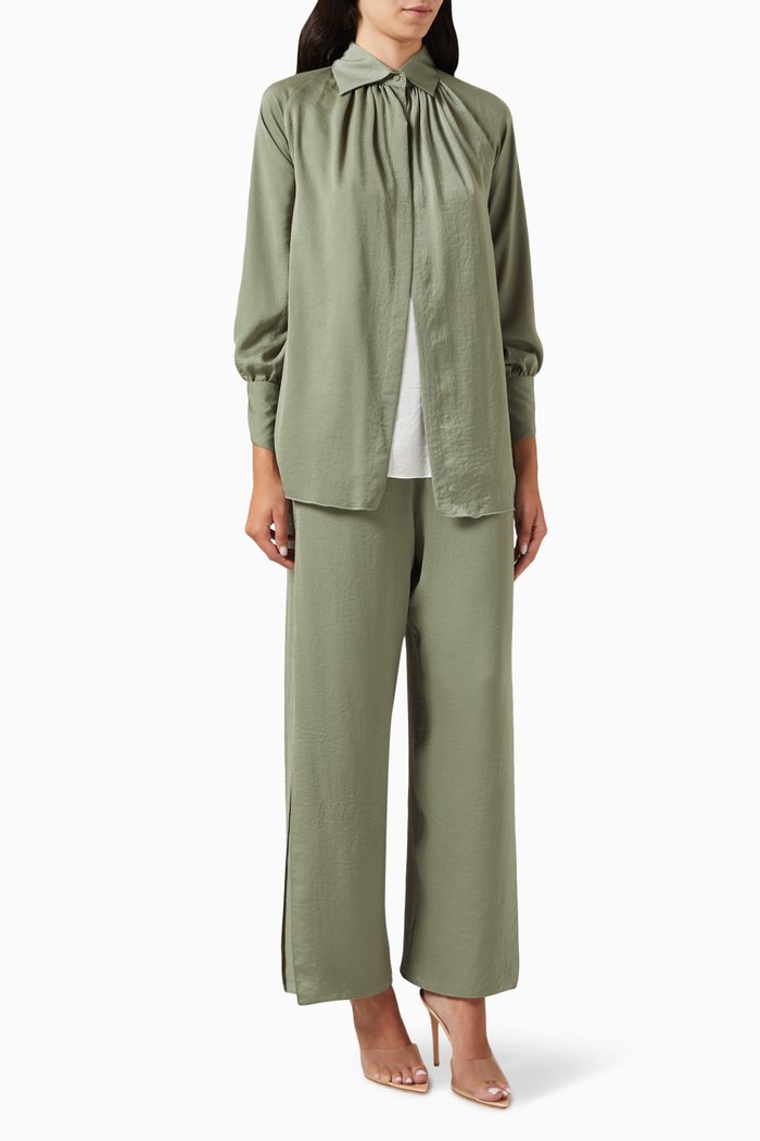 

3-piece Collared Set, Green