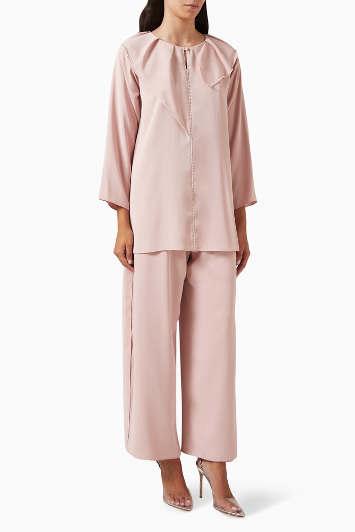 

Embellished-trim Top & Pants Set, Pink