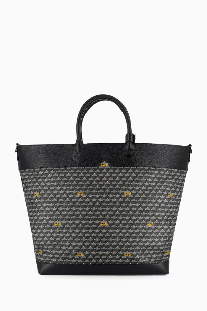 Carry On 36 Tote Bag in Coated-canvas & Leather, Grey