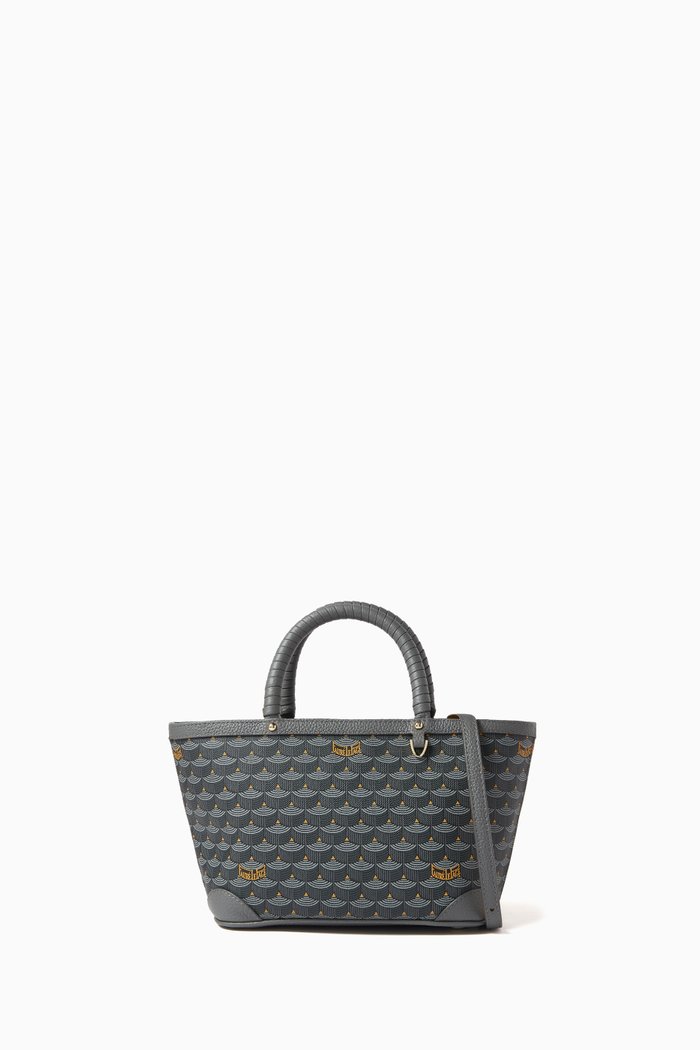 Daily Battle 19 Tote Bag in Coated-canvas & Leather, Grey