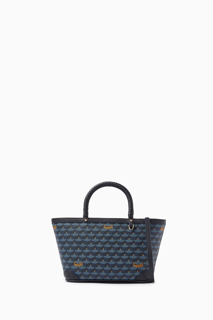 

Daily Battle 19 Tote Bag in Coated-canvas & Leather, Blue