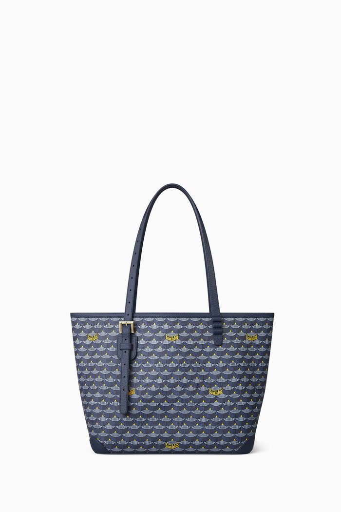 

Daily Battle 27 Tote Bag in Coated-canvas & Leather, Blue