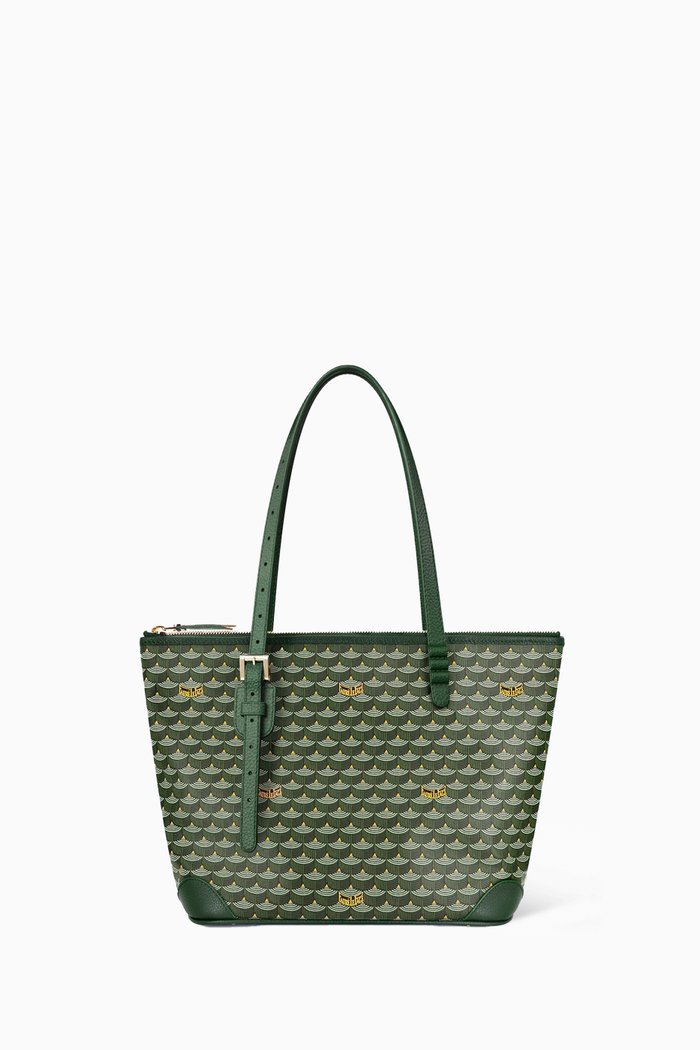 

Daily Battle 27 Tote Bag in Canvas & Leather, Green
