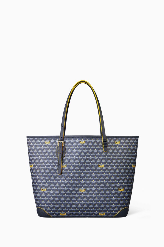 Daily Battle 35 Tote Bag in Canvas & Leather, Blue